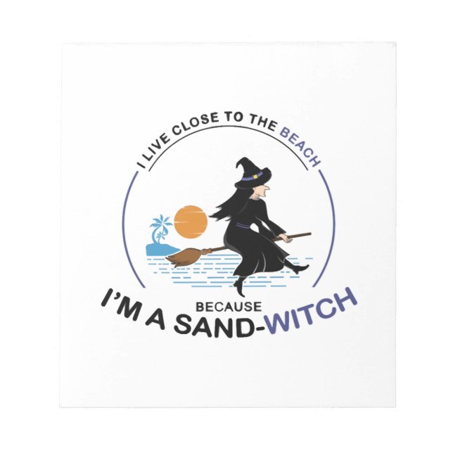 Beach Sand-Witch for Halloween Party Notepad (Front)