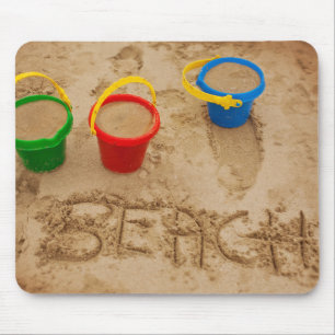 Beach Sand Words Mouse Mat