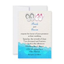 Beach Sandals Wedding  Invitation