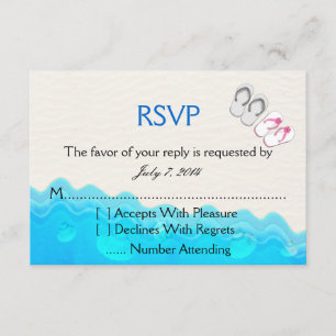 Beach Sandals Wedding RSVP Card