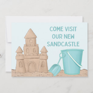Beach Sandcastle Moving New Address Announcement