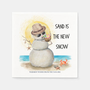 Beach Sandman Tropical Christmas Party Napkin