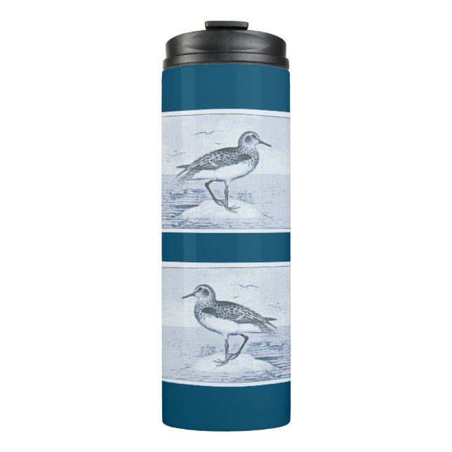 Beach Sandpiper Bird Tropical Ocean Summer Custom  Thermal Tumbler (Front)