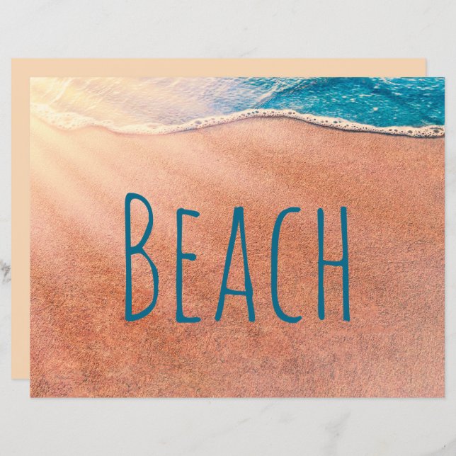 Beach Sandy Shoreline Blue Ocean Wave Decoupage (Front/Back)