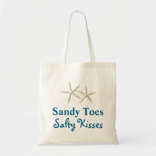 Beach Sandy Toes Salty Kisses Budget Tote (Front)