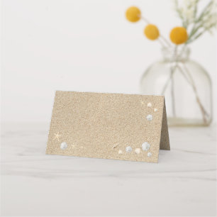 Beach Sandy Toes Salty Kisses Folded Place Cards