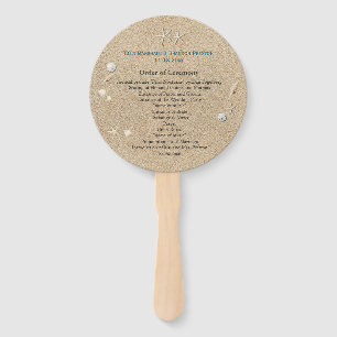 Beach Sandy Toes Salty Kisses Wedding Program Fan