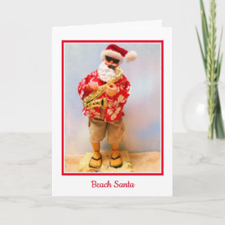 Beach Santa Christmas Card