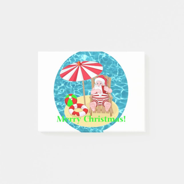 beach santa claus post-it notes (Front)