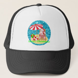 beach santa claus trucker hat