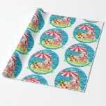 beach santa claus wrapping paper<br><div class="desc">"beach santa claus ", "california santa claus", "florida santa claus", "hawaii santa claus", "christmas july", "xmas july""vacation santa", "beach santa claus
, "tropical santa claus"  , "tropical santa", </div>