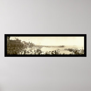 Beach Santa Cruz, CA Photo 1908 Poster