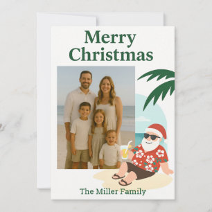Beach Santa Funny Christmas Card