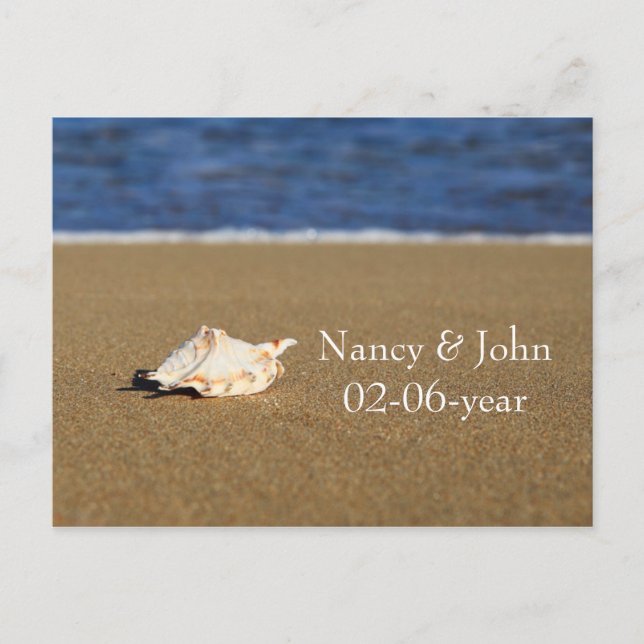 Beach Save the date Announcement Postcard (Front)