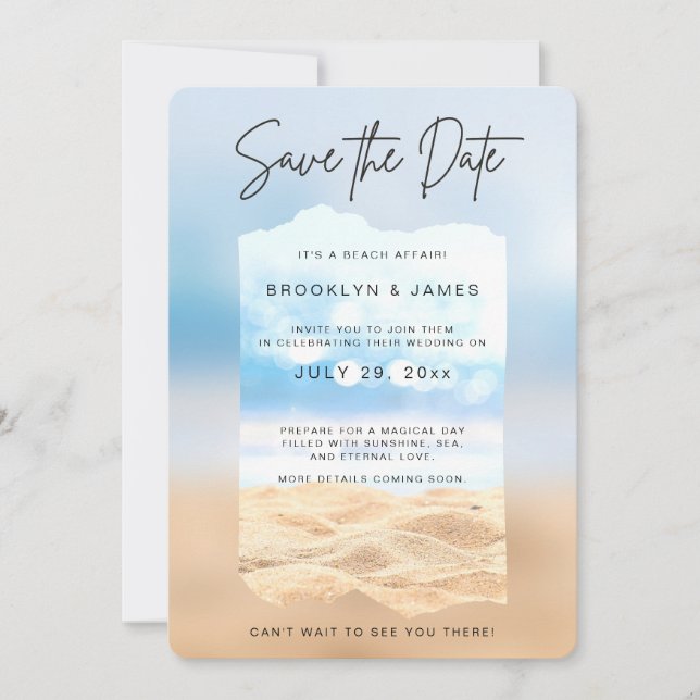 Beach Save The Date Its A Beach Affair Invitation (Front)