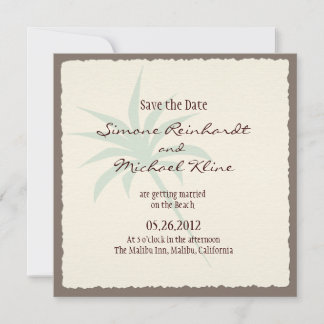 Beach Save the Date with Palm Trees
