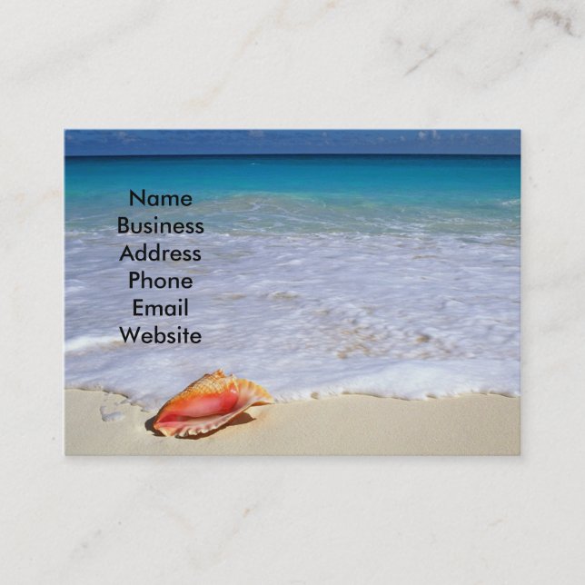 Beach scene and Seashell Business Card (Front)