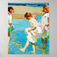 Beach scene art by Edward Henry Potthast