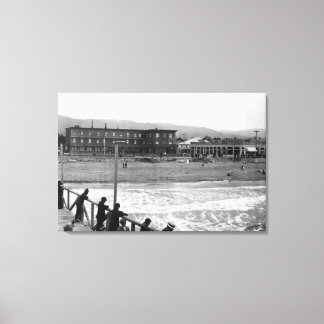 Beach Scene at Seaside, Oregon Photograph Canvas Print