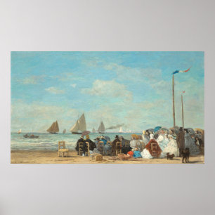 Beach Scene at Trouville - Eugène Boudin Fine Art Poster