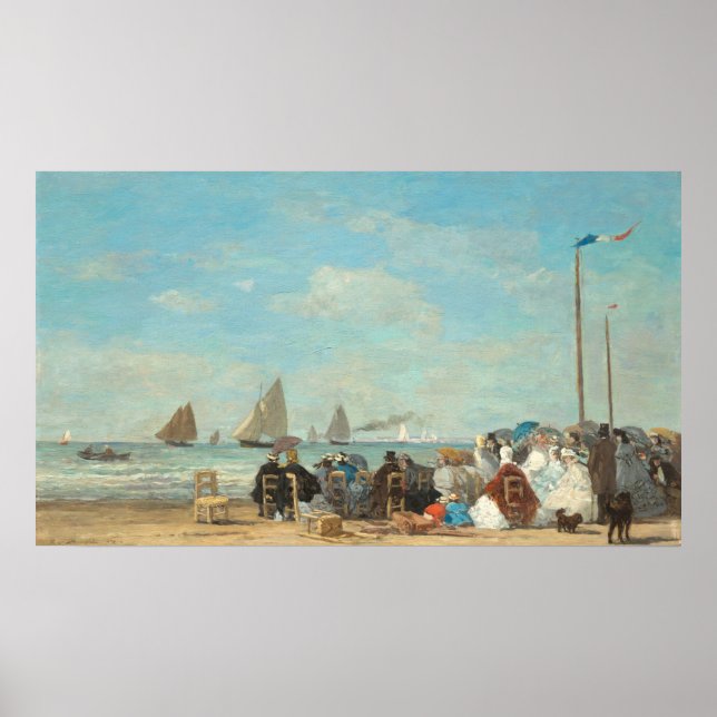 Beach Scene at Trouville - Eugène Boudin Fine Art Poster (Front)