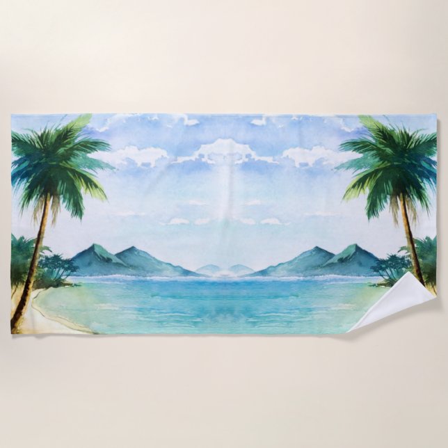 Beach Scene Beach Towel (Front)
