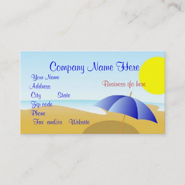 Beach Scene Business Card (Front)
