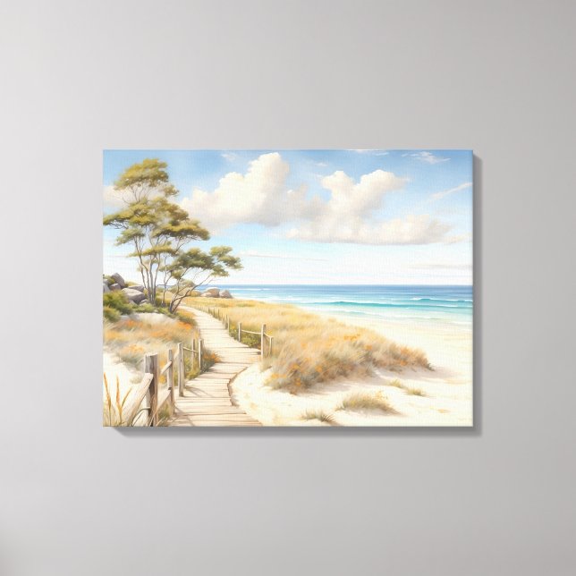 Beach Scene Canvas Wall Art (Front)