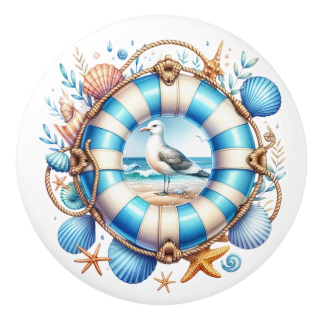 Beach Scene  Ceramic Knob (Front)