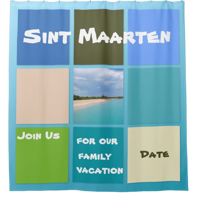 Beach Scene Colours of St. Maarten Shower Curtain (Front)