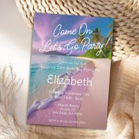 Beach Scene Come On Let's Go Party Birthday