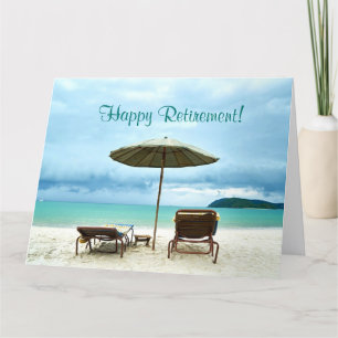 Beach Scene Custom Retirement Card