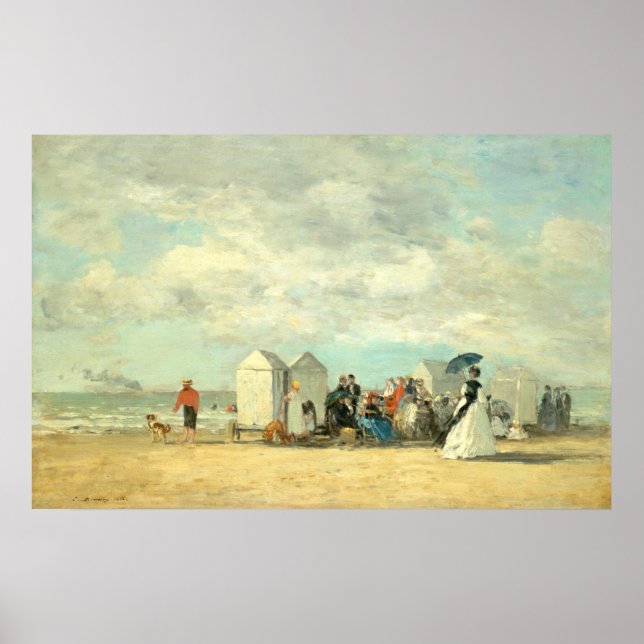 Beach Scene - Eugène Boudin Fine Art Poster (Front)