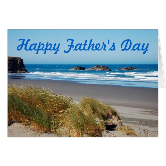 Beach scene Father's Day greeting card (Front Horizontal)