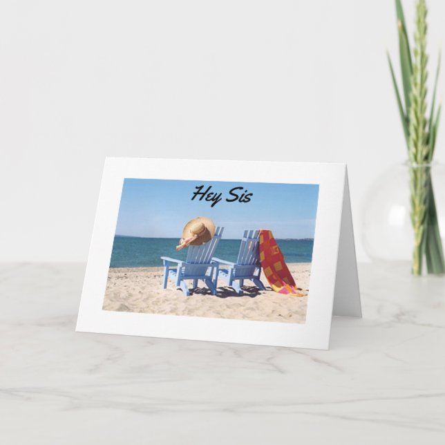 BEACH SCENE-FAVORITE SISTER'S BIRTHDAY CARD (Front)
