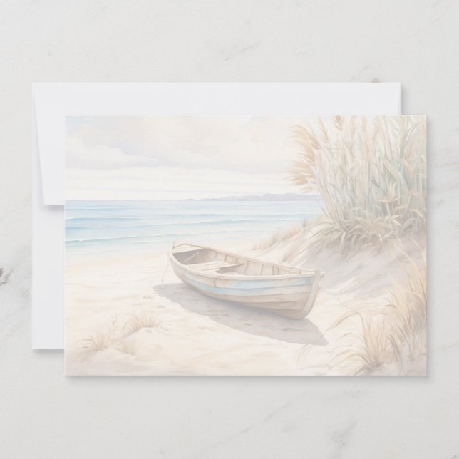 Beach Scene Flat Note Card (Front)