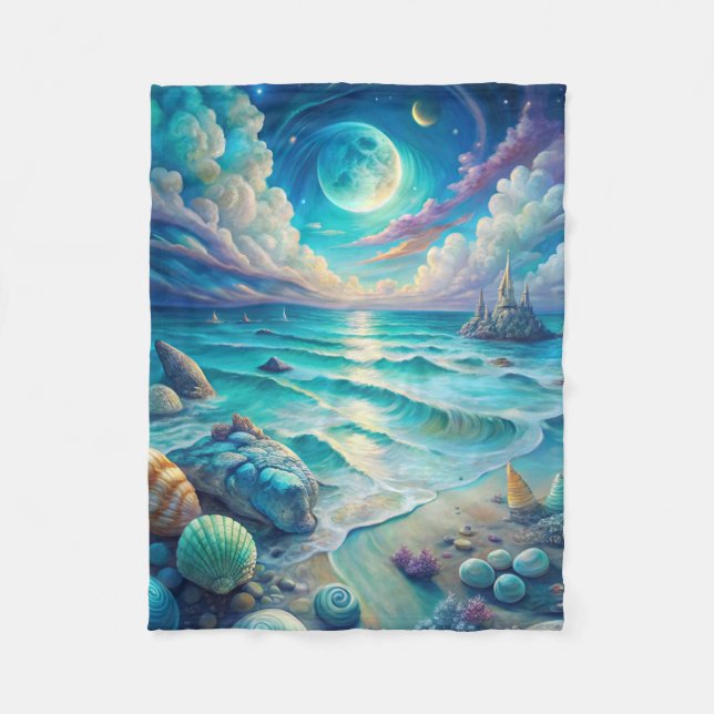 Beach Scene  Fleece Blanket (Front)