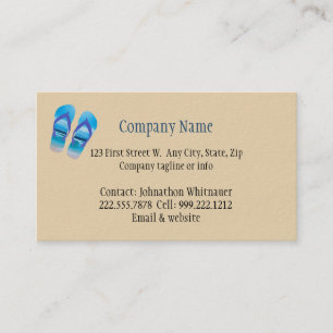 Beach Scene Flip Flop Fun Summer Vacation Art Business Card