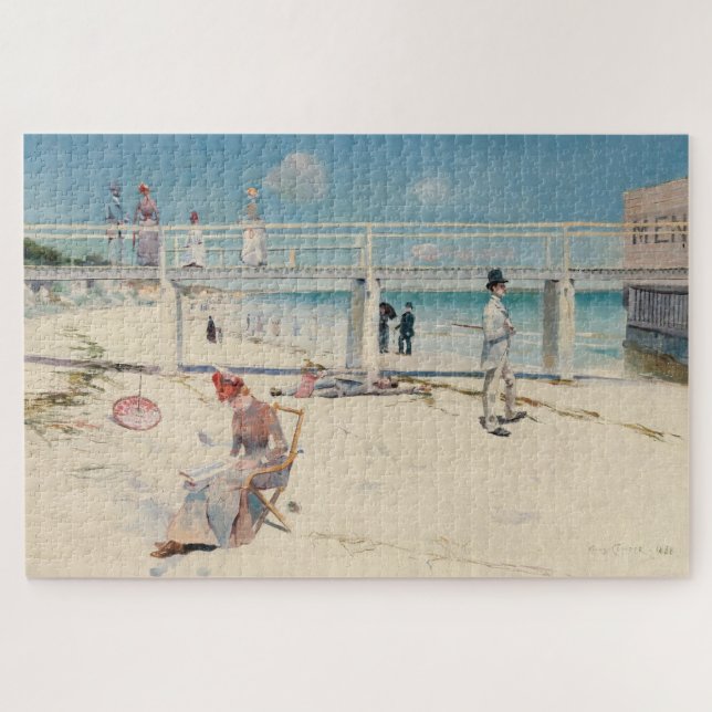 Beach Scene (Holiday at Mentone) (Australian Art) Jigsaw Puzzle (Horizontal)