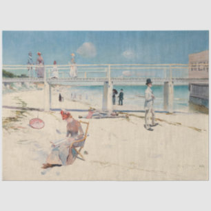 Beach Scene (Holiday at Mentone) (Australian Art) Tissue Paper