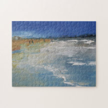Beach Scene Impressionistic Painting Jigsaw Puzzle