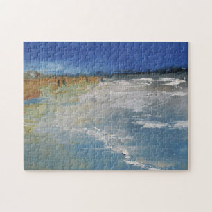 Beach Scene Impressionistic Painting Jigsaw Puzzle