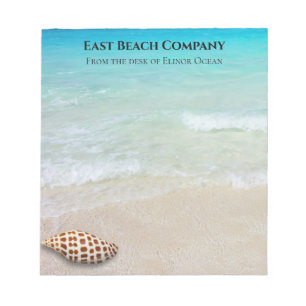 Beach Scene Junonia Seashell Blank Personal Notepad