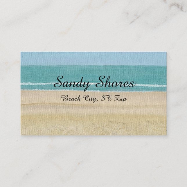 Beach Scene Minimalist Business Cards (Front)