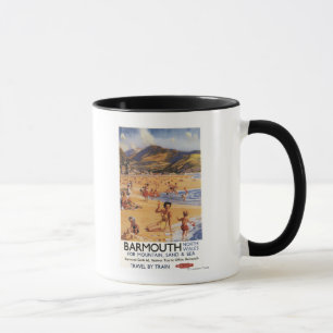 Beach Scene Mother and Kids British Rail Mug