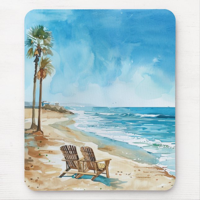 Beach Scene Mouse Mat (Front)