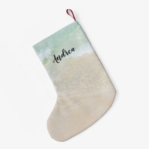 Beach Scene Name Template Christmas Stocking