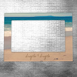 Beach Scene Personalised for Couple Magnetic Picture Frame<br><div class="desc">Personalised beach scene wedding gift for bride and groom or other couple in love. Tinted photo of a beach scene along Monterrey Bay,  California. You can move the text or change the colour and size as needed. Create your own honeymoon photo frame gift.</div>