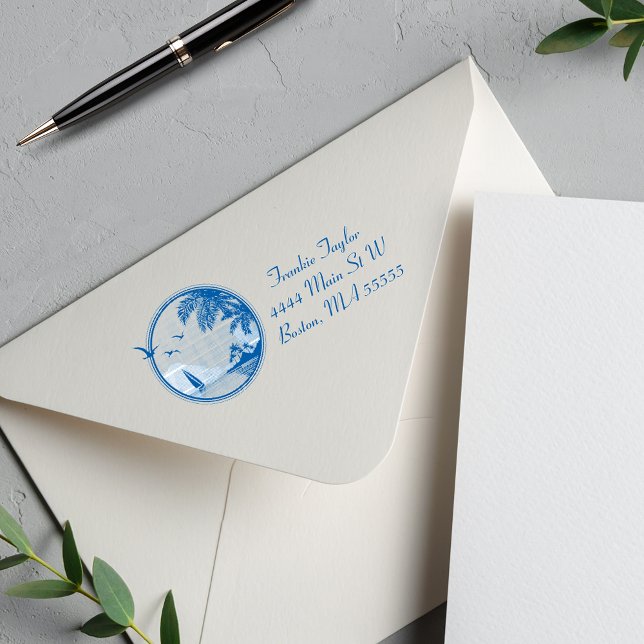 Beach Scene Personalised Self-inking Stamp (Creator Uploaded)