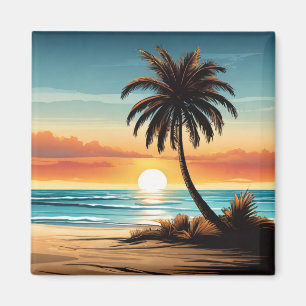 Beach Scene Refrigerator Magnet - Coastal Charm De